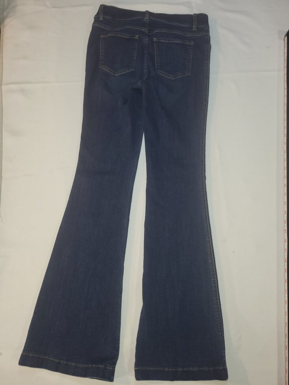 SPANX Flare Jeans Women Small Dark Blue Pull On Stretch Denim Shaping - Picture 4 of 8